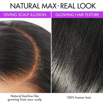 PreMax Wigs - Natural Black / Blonde Highlight C Part Glueless Lace Front Bob Wig