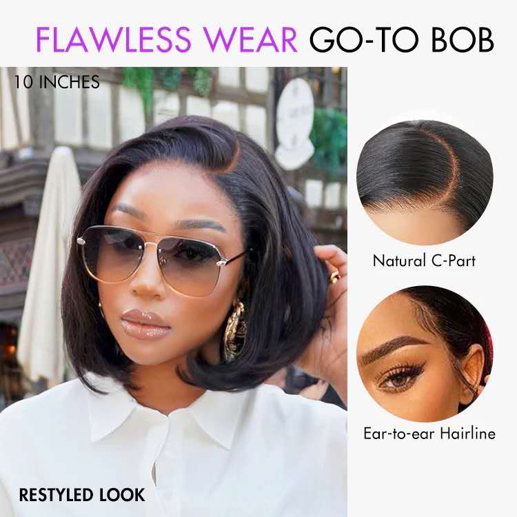 PreMax Wigs - Natural Black / Blonde Highlight C Part Glueless Lace Front Bob Wig