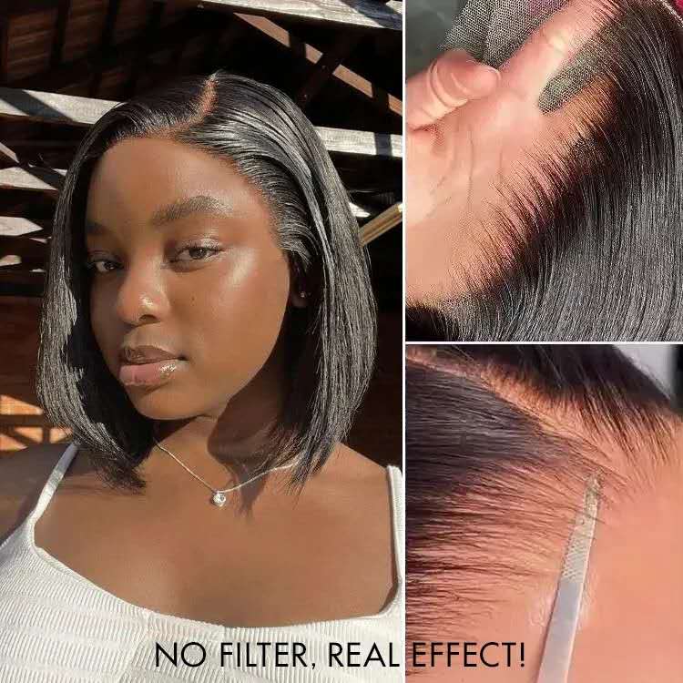 PreMax Wigs - Natural Black / Blonde Highlight C Part Glueless Lace Front Bob Wig