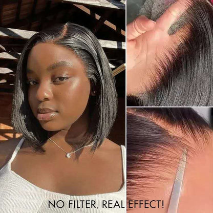 PreMax Wigs - Natural Black / Blonde Highlight C Part Glueless Lace Front Bob Wig