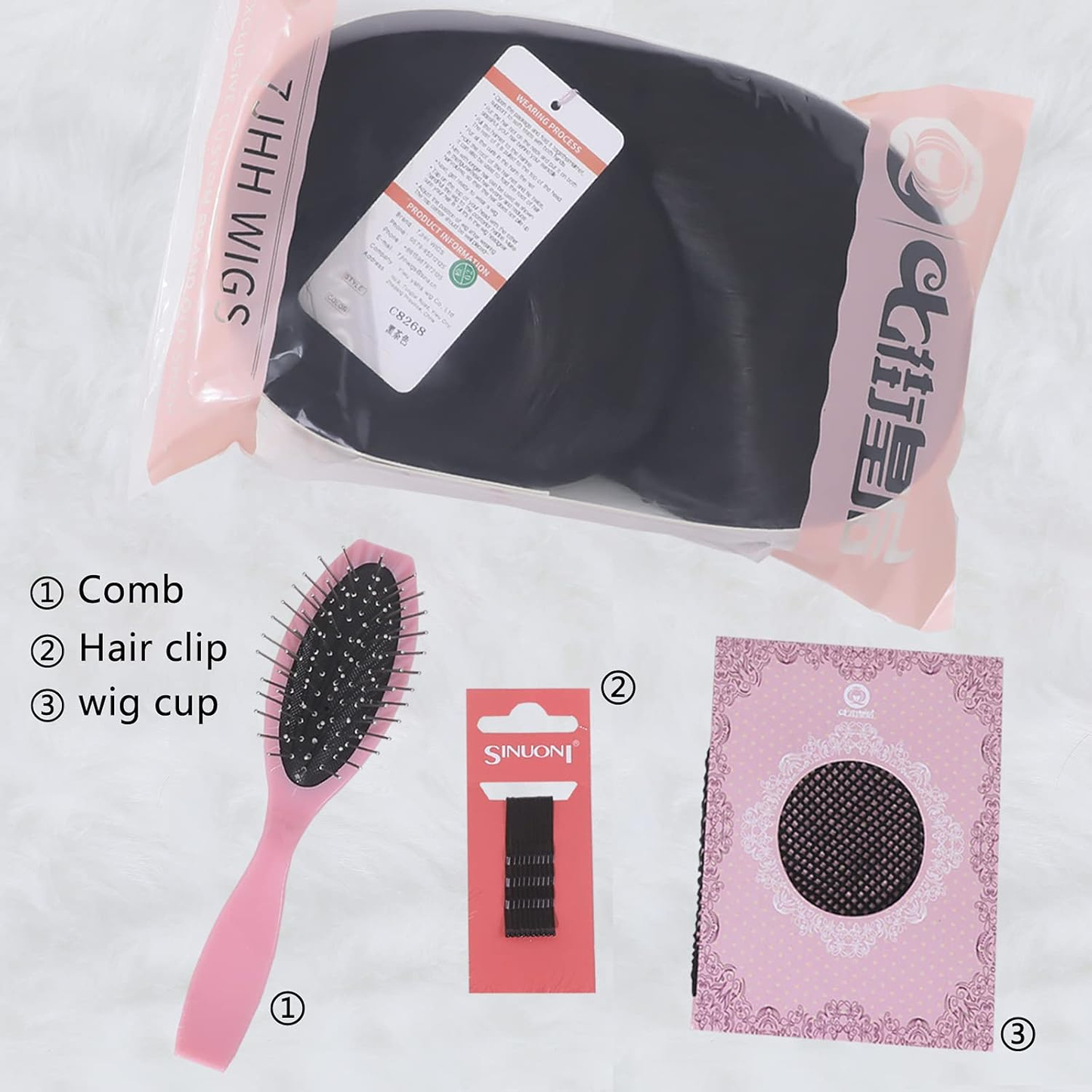 Black Wigs with Bangs Synthetic Dark Brown Wig Long Straight Wig for Women Party and cosplay wig (23" Natural Black NEW)