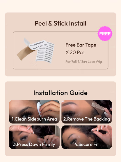 7x5 Bye-Bye Knots™ & 13x4 HD Lace Put On And Go Glueless Water Wave Grip Wig With Secure Silicone Strips and Drawstring With Baby Hair