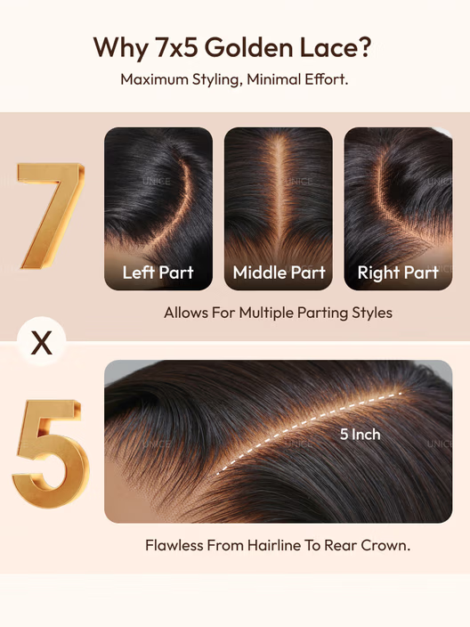 7x5 Bye Bye Knots™ Wig Glueless Lace Balayage Highlight Body Wave Drawstring & With Bangs Wig