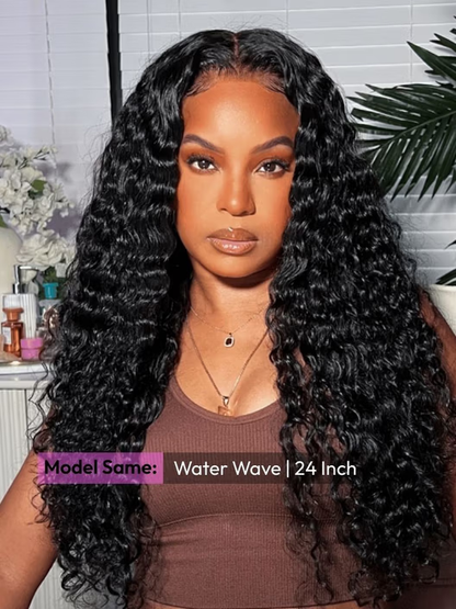 13x4 Pre Everything™ Pre-Cut HD & Transparent Lace Front Water Wave Drawstring Wig With Baby Hair