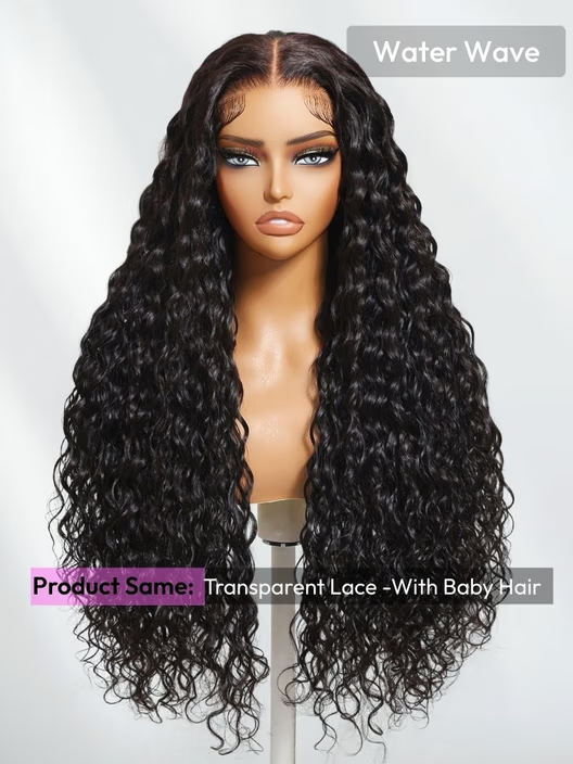 13x4 Pre Everything™ Pre-Cut HD & Transparent Lace Front Water Wave Drawstring Wig With Baby Hair