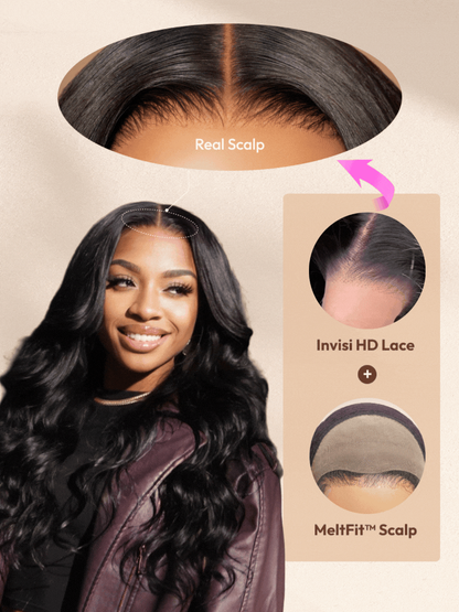 13x4 Pre Everything™ Pre-Cut HD & Transparent Lace Front Water Wave Drawstring Wig With Baby Hair
