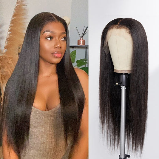 Natural Yaki HD Lace Frontal With Kinky Edges Wig