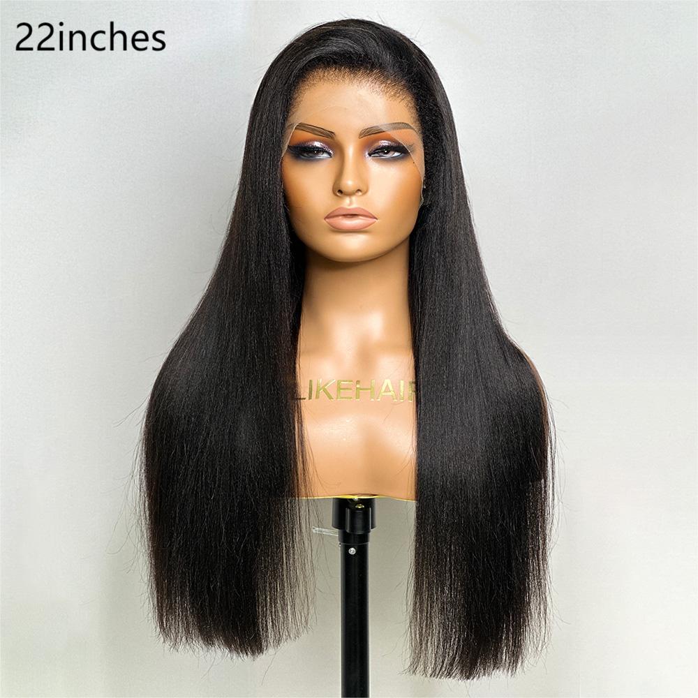 Natural Yaki HD Lace Frontal With Kinky Edges Wig