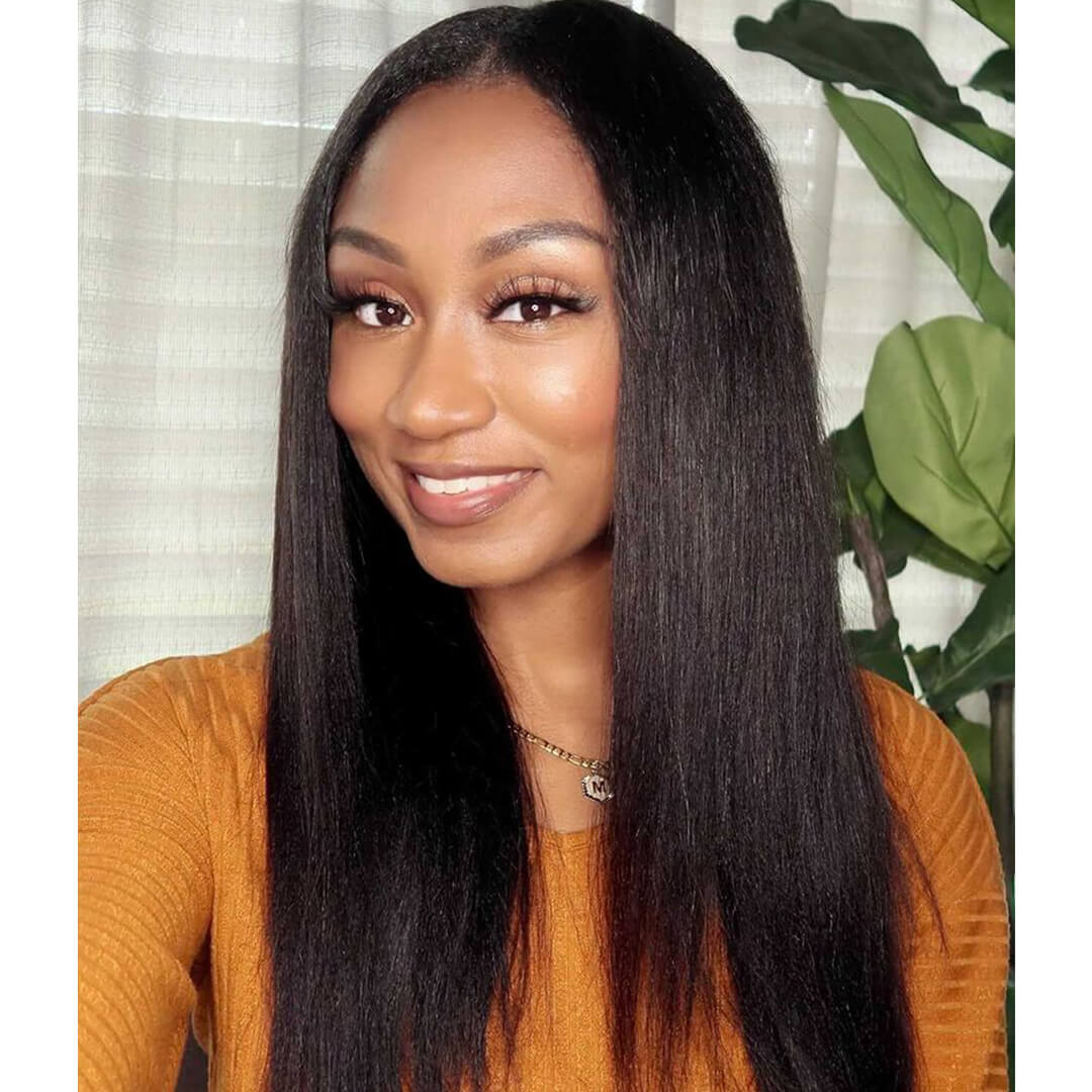 Thin Leave Out I Part Wig Yaki Coarse Straight