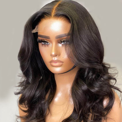 Natual Black Body Wave Glueless 5x5 Lace Closure Wig