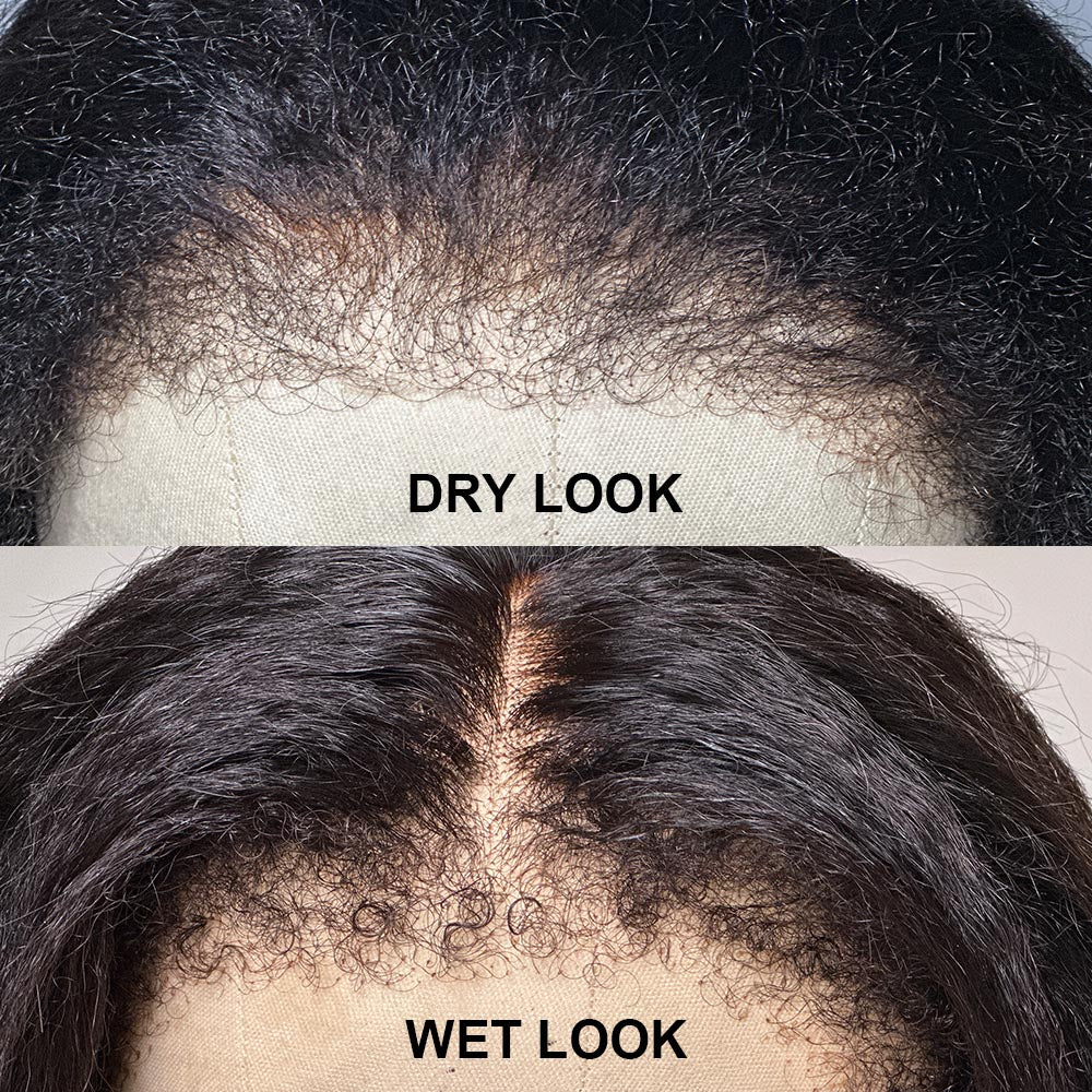 Kinky Straight Hd Lace Frontal With 4C Kinky Edges Wig