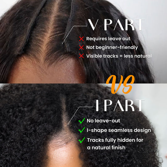 Thin Leave Out I Part Wig Yaki Coarse Straight