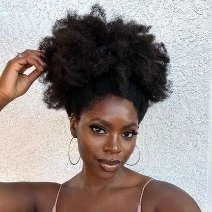 Realistic Afro Curly With 4C Kinky Edges 13x4 Lace Frontal Wig