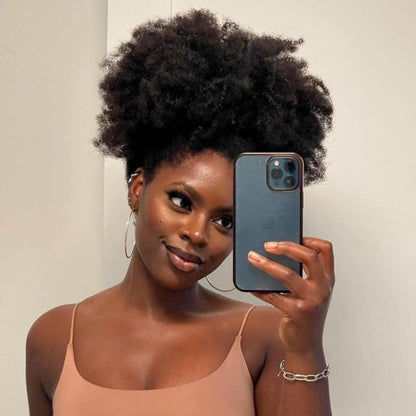 Afro Kinky Curly With 4C Edges 5x5 Lace Front Wig