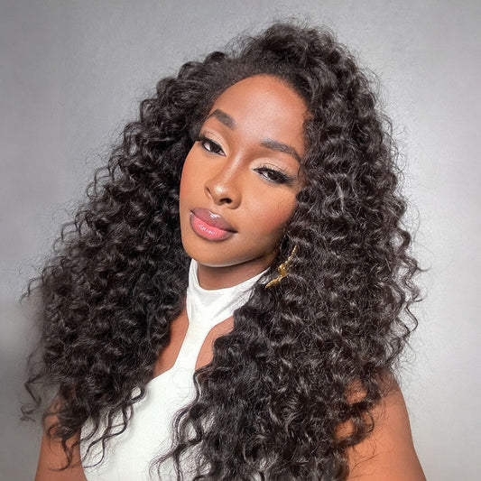 Fluffy Wand Curls HD Lace With 4C Kinky Edges Wig
