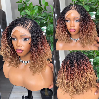 Ombre Honey Gold Full Lace island twists Knotless Braids Invisi Drawstring Wig